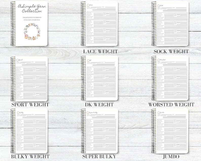 Yarn Inventory PDF, Printable Yarn Stash Organization, Knitting Yarn