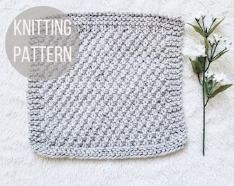 Knit Farmhouse Dish Cloth Pattern, Knit Wash Cloth Tutorial, Knit Kitchen Towel, Dish Towel, Homestead Beginner Knit Dish Cloth