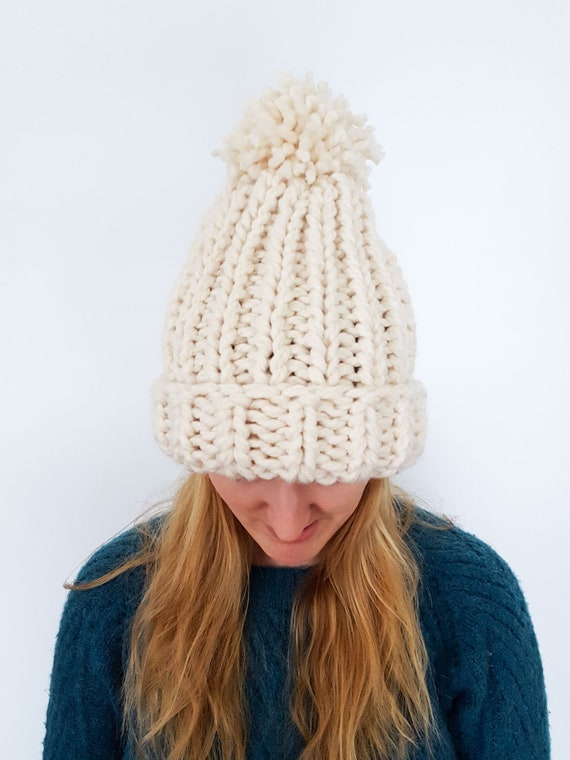 Chunky Knit Hat Pattern Winter Hat Snowboarding Hat Knit Pom Pom Pdf Knitting Pattern Chunky Knit Hat Pattern Winter Hat Snowboarding Hat Knit Pom Pom Pdf Knitting Pattern