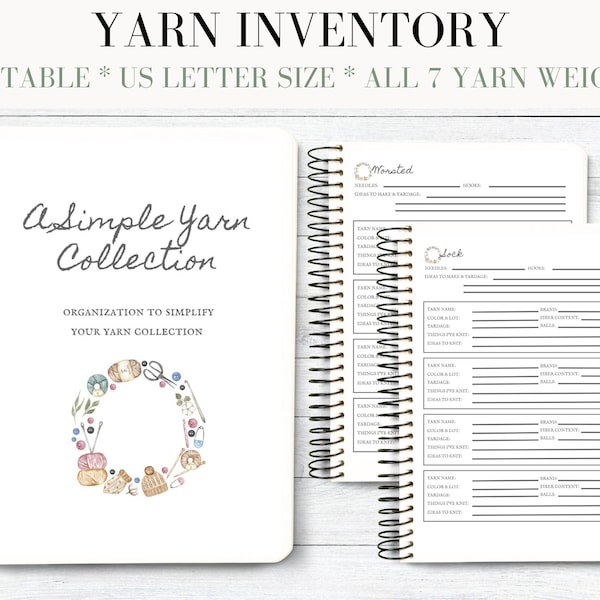 Yarn Inventory PDF, Printable Yarn Stash Organization, Knitting Yarn Printable Template, Fiber Inventory, Crochet Yarn Inventory Tracker