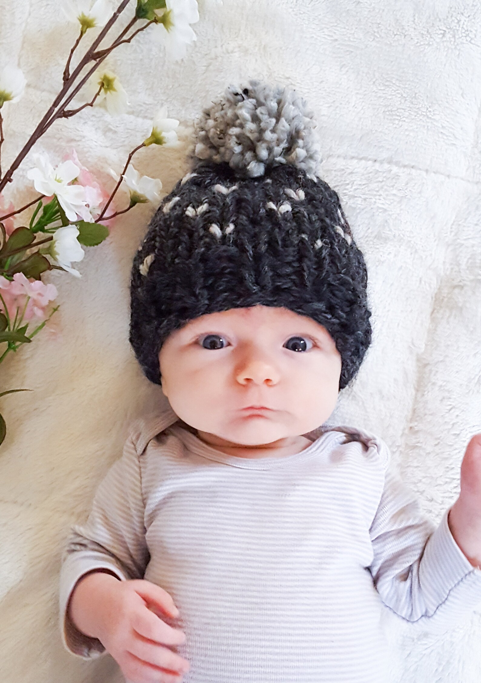 Knit Baby Hat Pattern Fair Isle Knit Hat Winter Hat Newborn Etsy