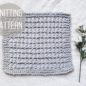 Countryside Knit Dish Cloth Pattern, Knit Wash Cloth, Farmhouse Kitchen, Knit Dish Towel, Beginner Knit Dish Cloth