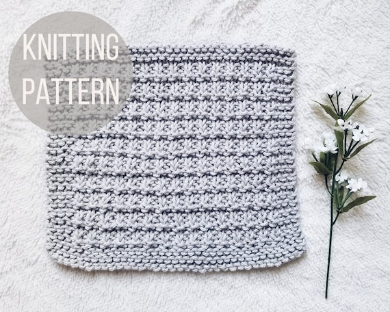 Countryside Knit Dish Cloth Pattern Knit Wash Cloth Farmhouse