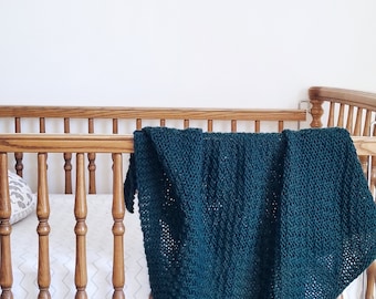 KNITTING PATTERN: Woodland Moss Knit Baby Blanket Knitting Pattern, Woodland Nursery Baby Blanket Knitting Tutorial, Knit Blanket Baby