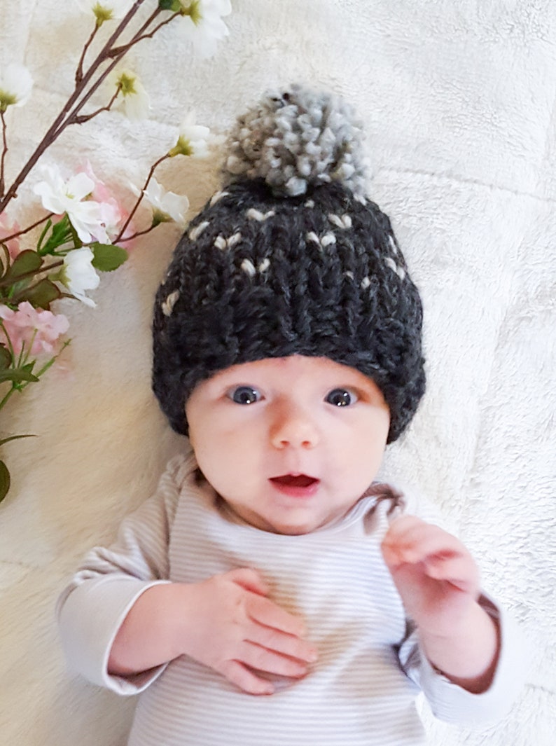 Knit Baby Hat Pattern, Fair Isle Knit Hat, Winter Hat, Newborn Photo