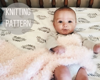 Rose Love Knit Baby Blanket Pattern, Garter Stitch (PDF Pattern)