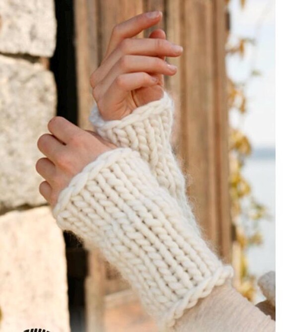 Handmade Hand Knit Arm / Wrist / Hand Warmers in Soft 100