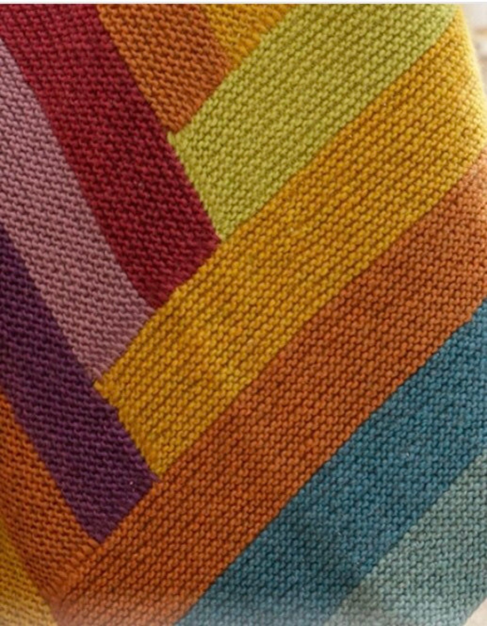 Handmade Chunky Knitted Blanket Throw With Modern Geo Pattern Etsy UK