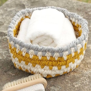 Crochet storage basket / jewelry basket / bathroom storage / office storage / vanity storage in 100% cotton great gift