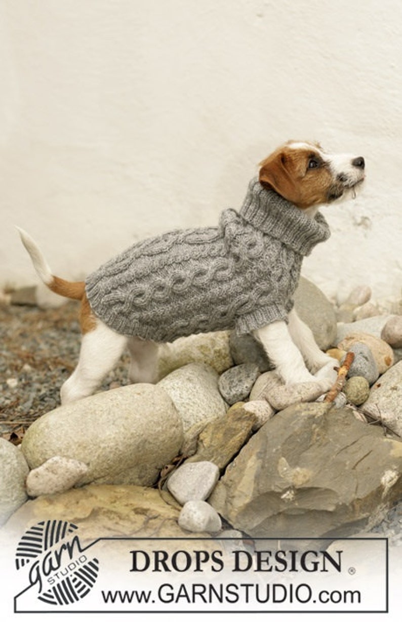 Handmade knit dog sweater / vest / coat hand knit 100% soft image 1