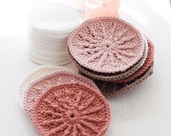 Crocheted reusable washable face pads make-up wash cloth face scrubbies in 100% set of 4 great gift