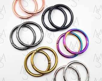 Gate Rings - 1-1/2 Inches - 38mm - Spring Rings - Spring Clasp - Bag Hardware - Strap Hooks - Strap Clips - 2 Minutes 2 Stitch