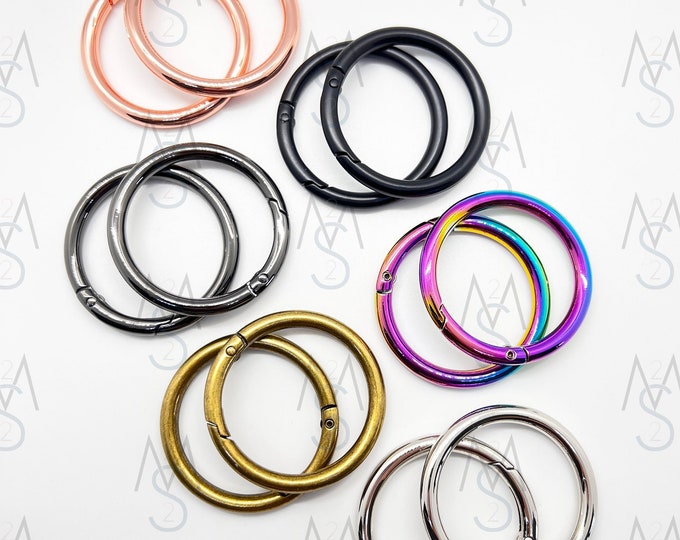 Gate Rings - 1-1/2 Inches - 38mm - Spring Rings - Spring Clasp - Bag Hardware - Strap Hooks - Strap Clips - 2 Minutes 2 Stitch