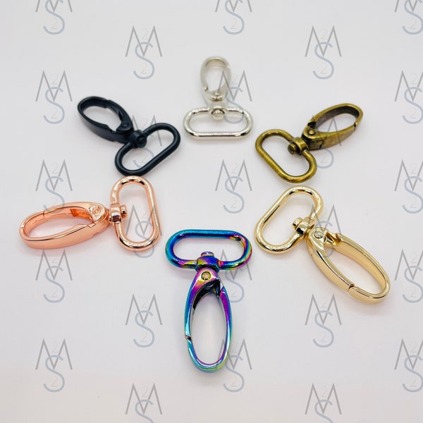 Swivel Clips - 1-Inch - 25mm - Lobster Clasp - Swivel Hooks - Bag Hardware - Strap Hooks - Strap Clips - 2 Minutes 2 Stitch