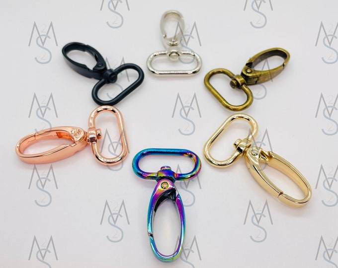 Swivel Clips - 1-Inch - 25mm - Lobster Clasp - Swivel Hooks - Bag Hardware - Strap Hooks - Strap Clips - 2 Minutes 2 Stitch
