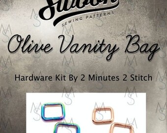Olive Vanity Bag - Swoon Patterns - Swoon Hardware Kit - Olive Hardware - Bag Hardware Kit - by 2 Minutes 2 Stitch