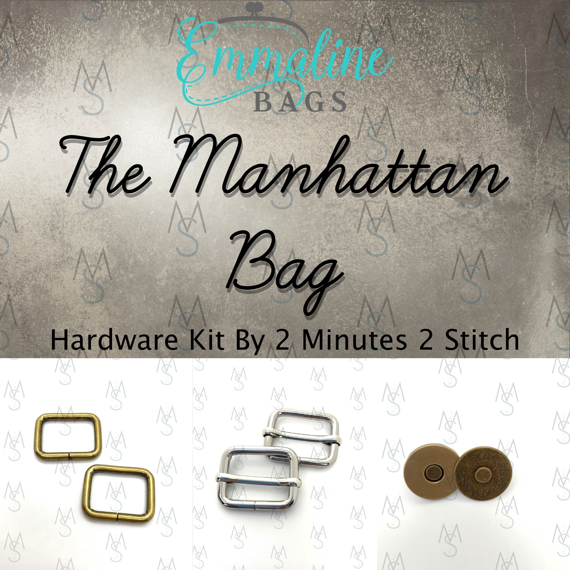 Manhattan Bag Hardware Kit - Emmaline Bags - Hardware Kit by 2 Minutes 2  Stitch