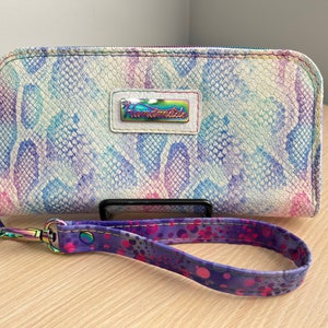 Leather Classic Zip Around Wallet - Hecho a mano por Val - Rainbow Wallet - Tie Die Wallet - Ink Wallet
