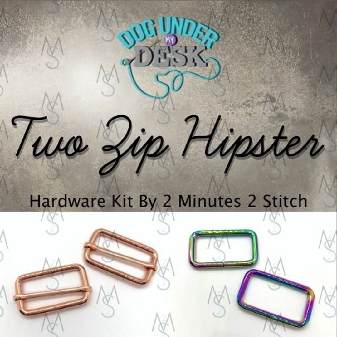 Two Zip Hipster Dog Under My Desk Hardware Kit Etsy