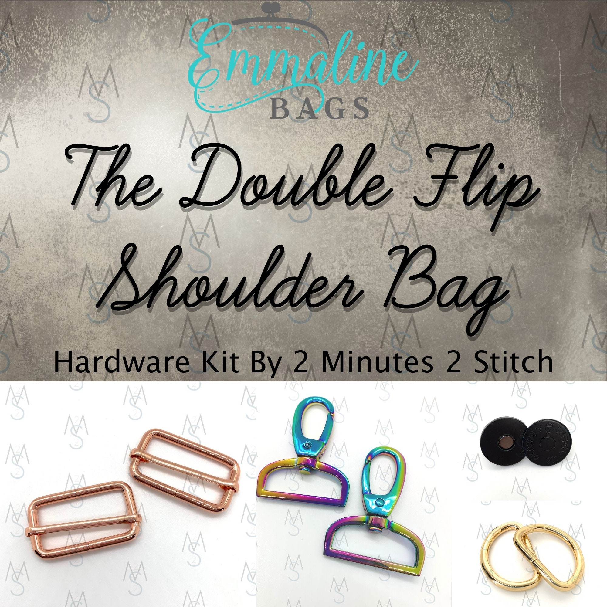 Double Flip Shoulder Bag Hardware Kit Copper Pattern  Emmaline bags,  Shoulder bags pattern, Purse hardware