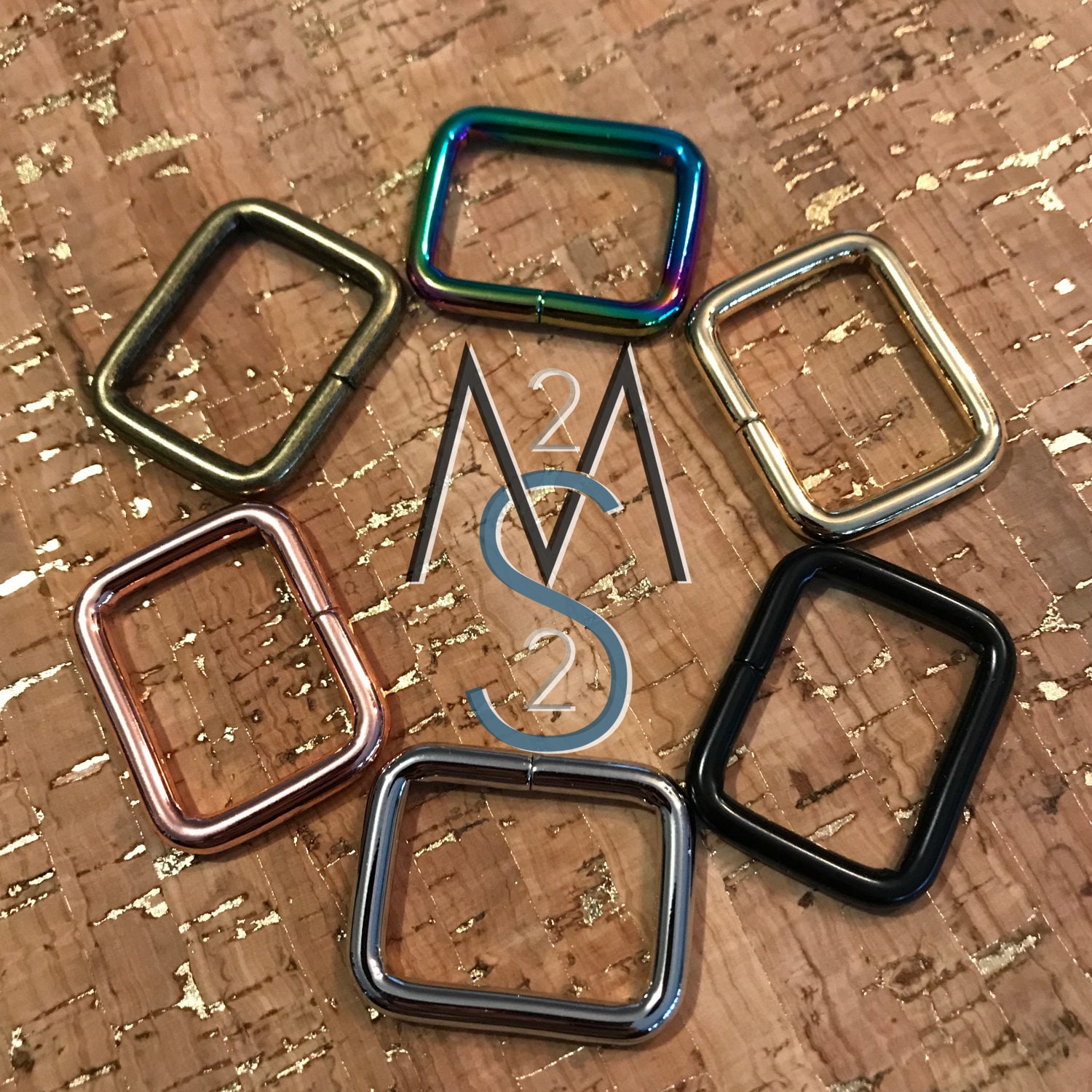 10 Rectangle Rings 1Inch Wide 25mm Square Bag Rings Bag
