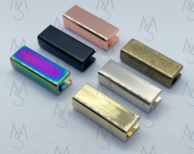 Metal Strap Ends - 1-Inch - Strap End Caps - Bag Hardware - 2 Minutes 2 Stitch
