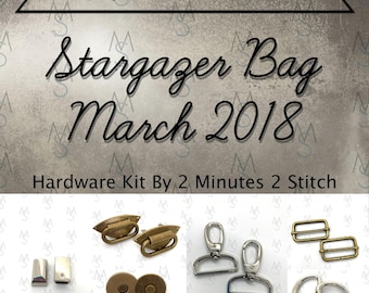 Stargazer Bag Hardware Kit - Blue Calla - March 2018 Bag - 2 Minutes 2 Stitch