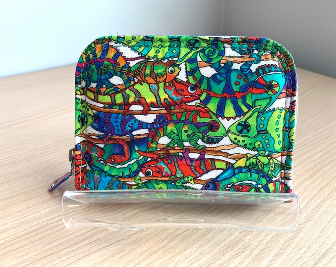 Mini Zip Around Wallet - Full Size Ladies Wallet - Fashion Wallet - Handbag Accessory - Coin Purse - Card Holder - Chameleon Wallet