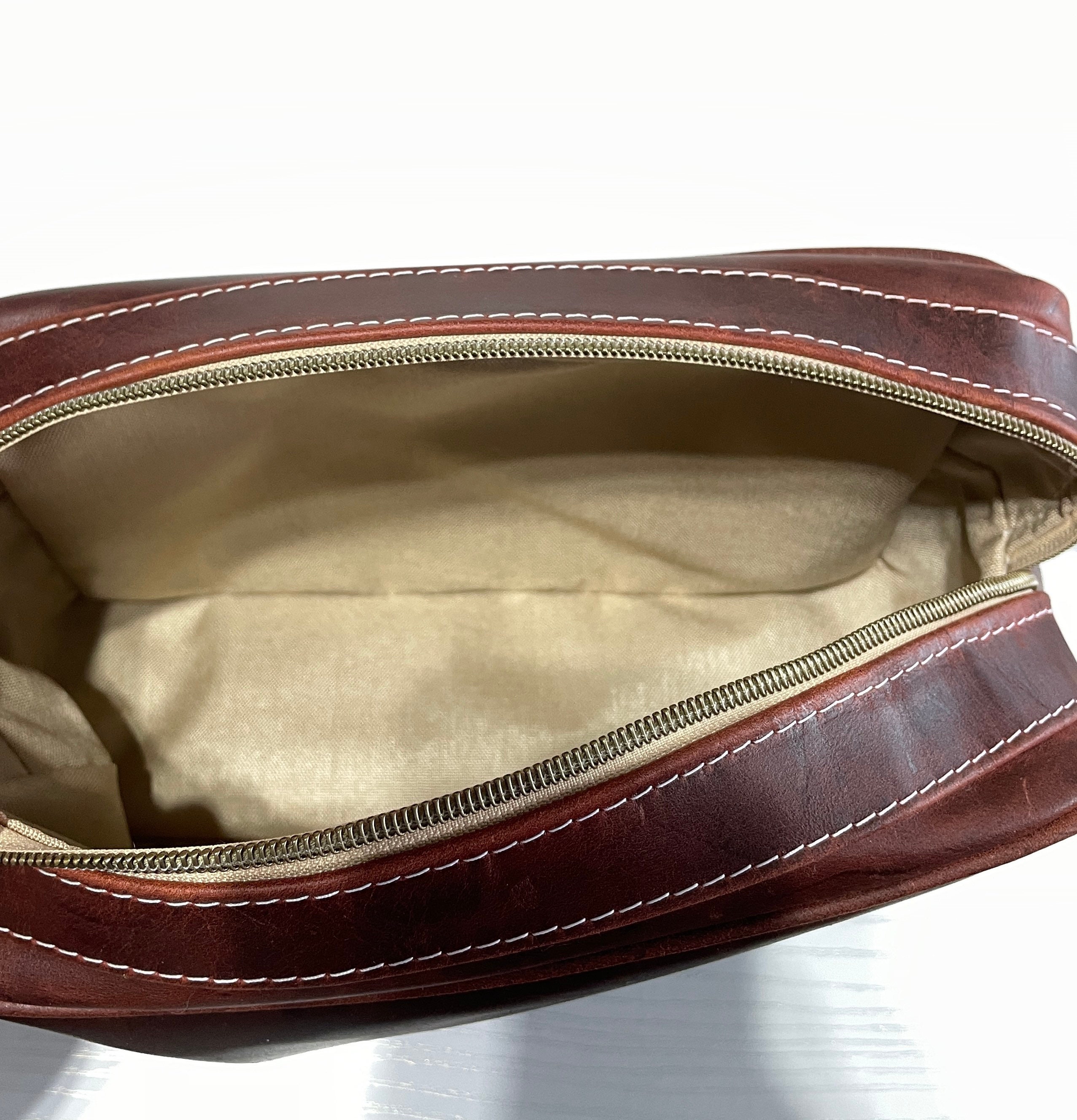 Leather Dopp Bag - Men's Toiletry Bag - Genuine Leather Bag - Leather Toiletry  Bag