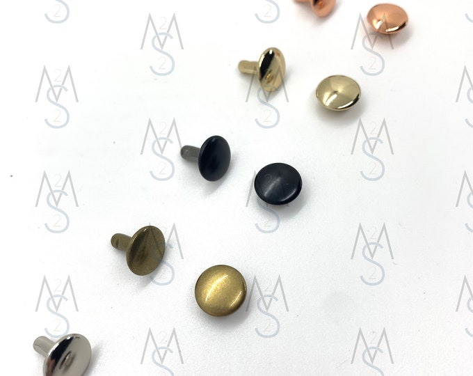 Double Capped Rivets 9mm Cap x 8mm Post - Bag Making Hardware - Bag Making Supplies - Bag Rivets - 2 Minutes 2 Stitch