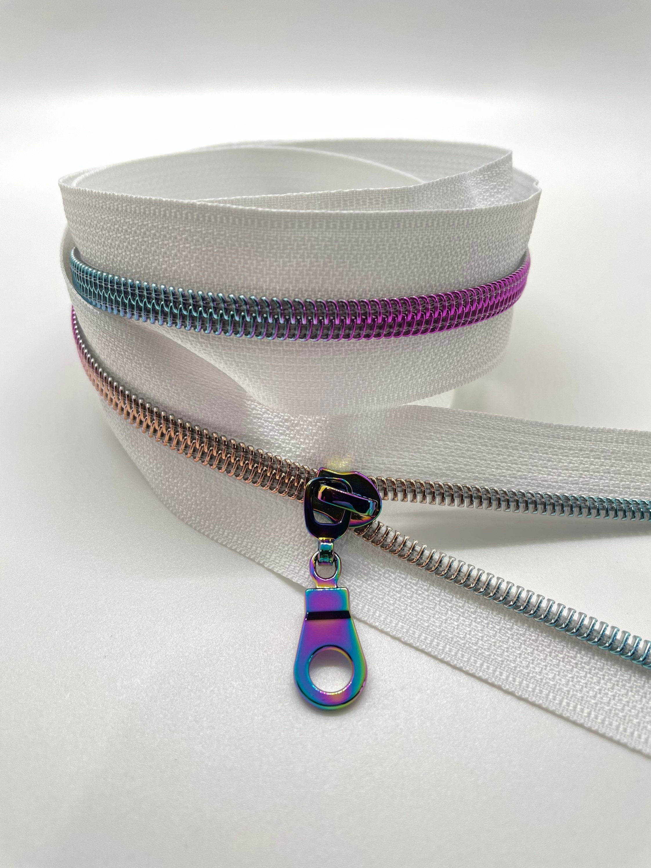 Rainbow Size 5 Zipper Tape - Various colors by the yard - Rainbow Nylon  Coil Zipper - 1,3