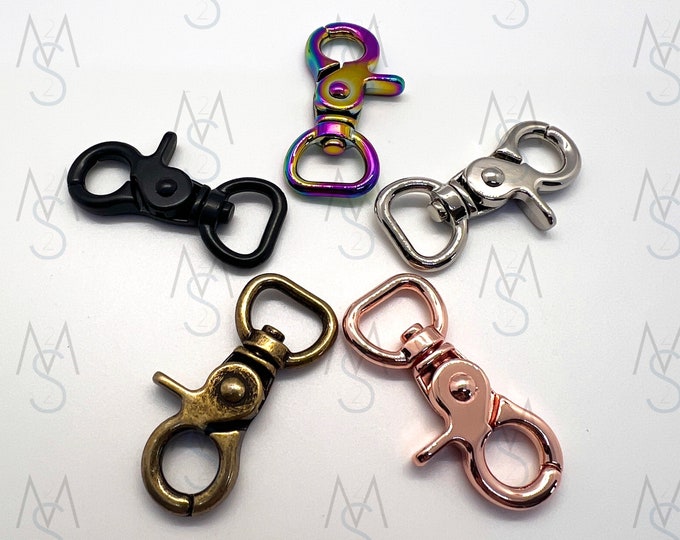 Swivel Clips - 1/2 Inch - 13mm - Swivel Hooks - Lobster Clasp - Bag Hardware - Strap Hooks - Strap Clips - 2 Minutes 2 Stitch