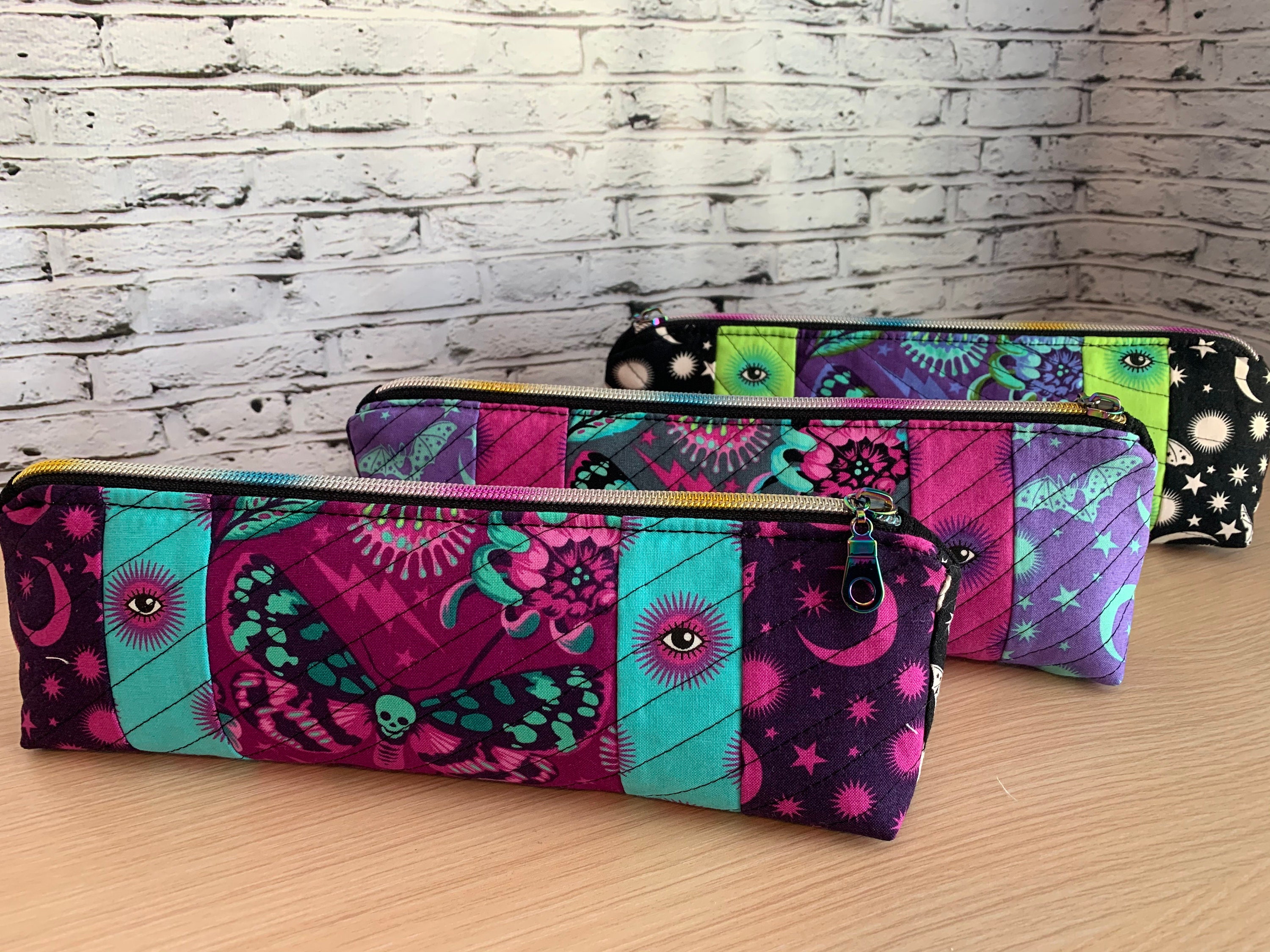 Zipper Pouch - Pencil Pouch - Makeup Case - Quilted Pouch - Tula Bag -  Pencil Case - Handmade Zippered Bag - Quilted Bag - Ladies Toiletry