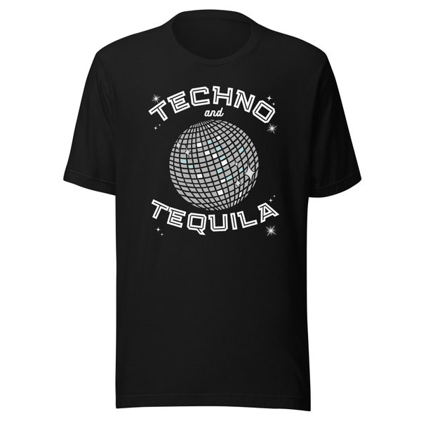 Chemise Techno et Tequila, Chemise Techno (Techno, EDM, Vêtements Rave, TECHNO BLCK, Chemise House, House Music) T-shirt Premium unisexe