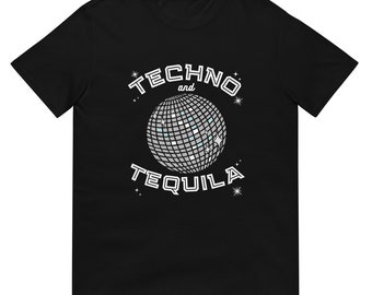 Camiseta Techno y Tequila, Camiseta Techno (Techno, EDM, Rave Clothes, TECHNO BLCK, House shirt, House Music)Camiseta mujer manga corta