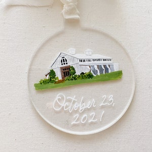 Custom Wedding Venue Painting Acrylic Ornament