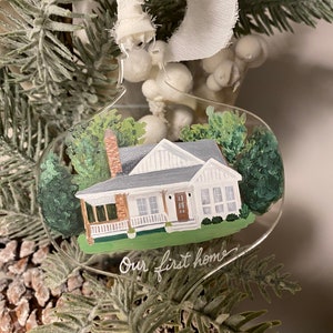 Custom House Painting Acrylic Ornament