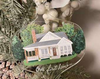 Custom House Painting Acrylic Ornament