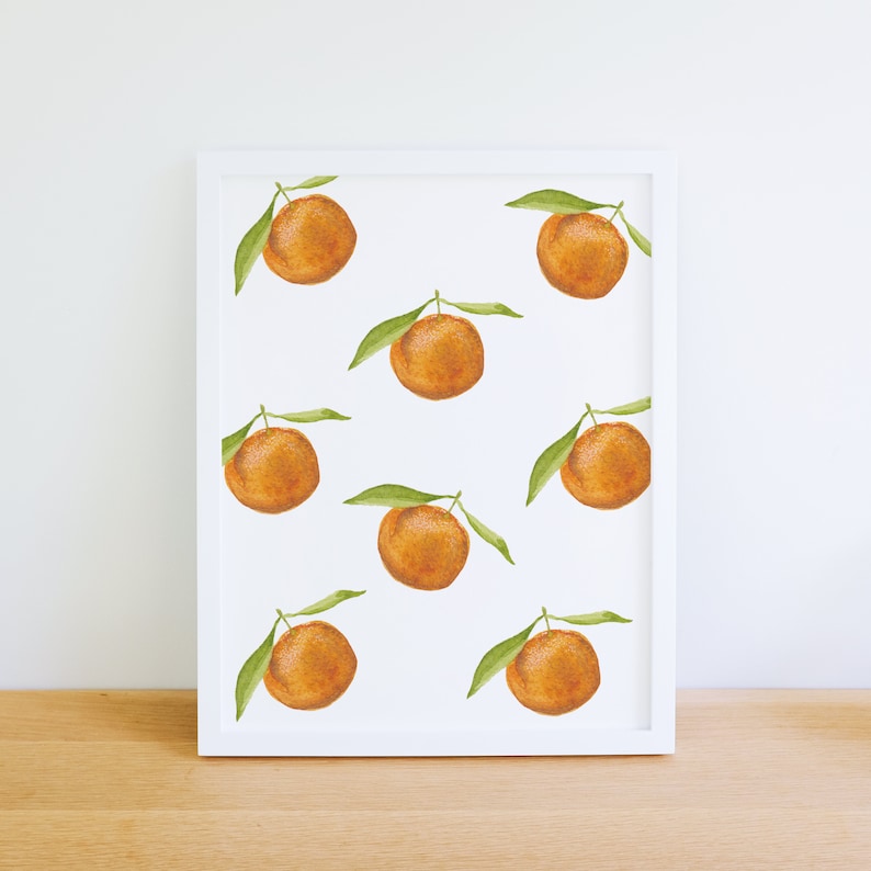Clementine Pattern Art Print, Wall Art image 1