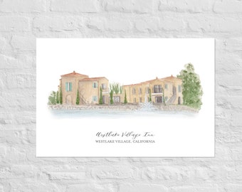 Westlake Village Inn, Kalifornien Aquarell Fine Art Print