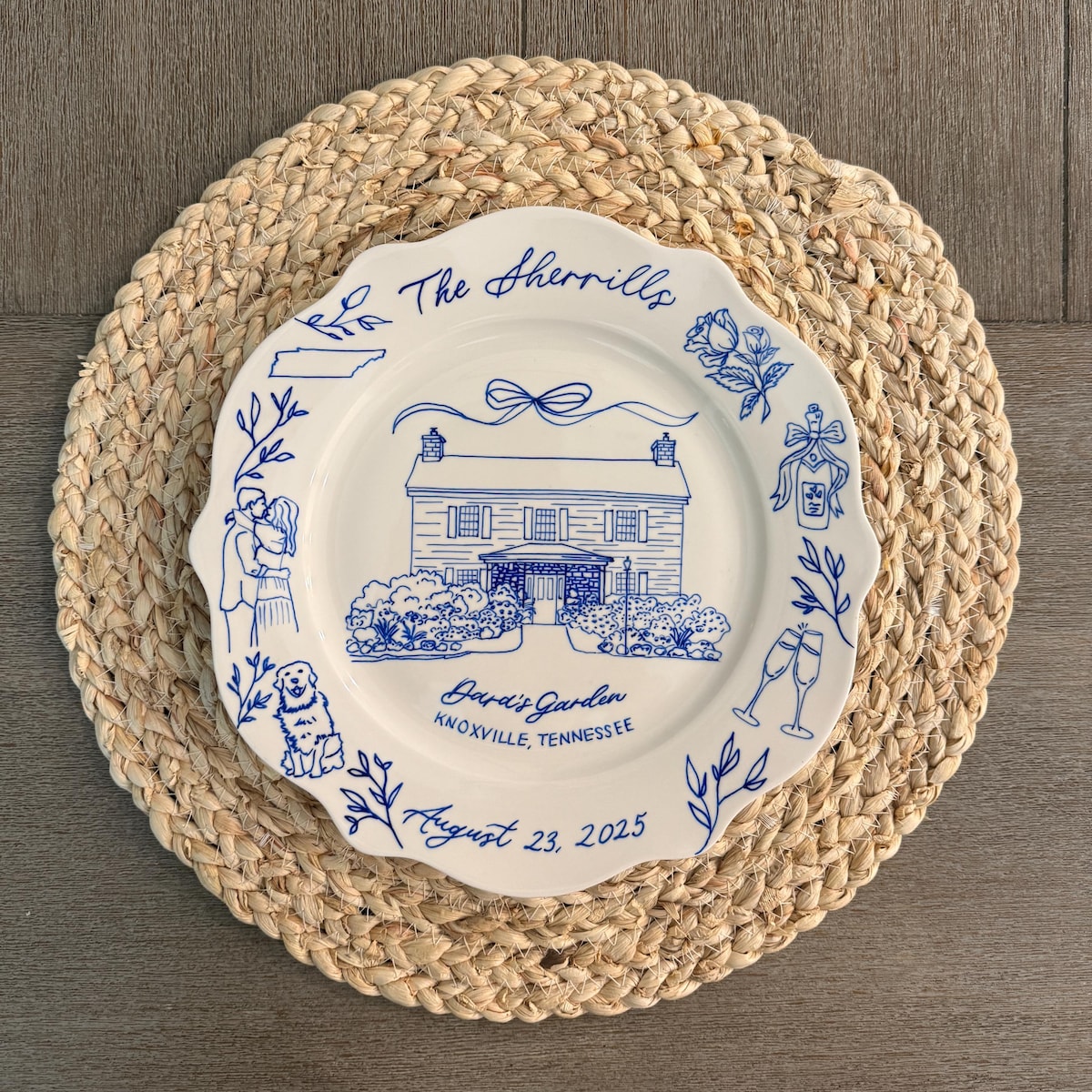 Hand Drawn Wedding Venue Keepsake Ceramic Plate - Etsy