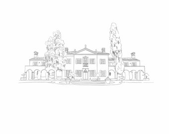 Wedding Venue Line Drawing, Venue portrait