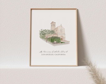 St. Monica's Catholic Church, Los Angeles Fine Art Print