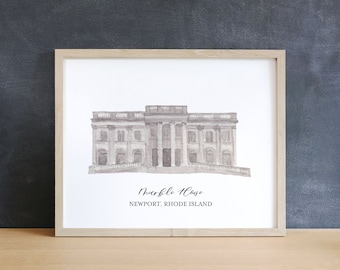 Marble House, Newport Rhode Island art print, unframed