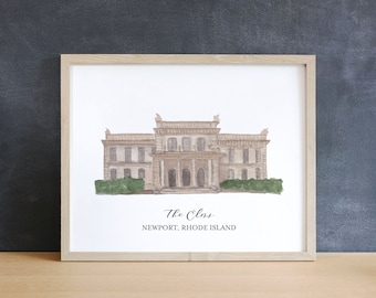 The Elms, Newport Rhode Island art print, unframed