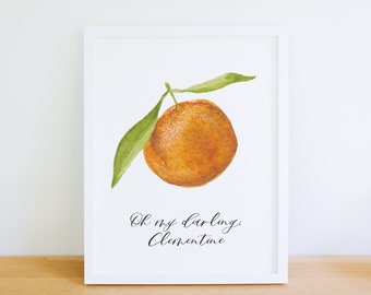 Clementine Art Print, Wall Art, Nursery Art