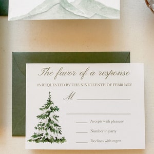 Winter Mountain Wedding Invitation suite image 4