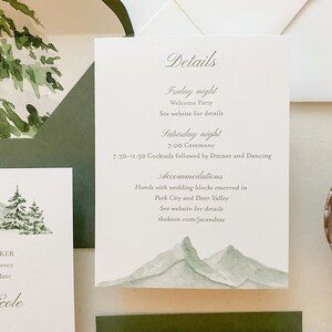 Winter Mountain Wedding Invitation suite image 3