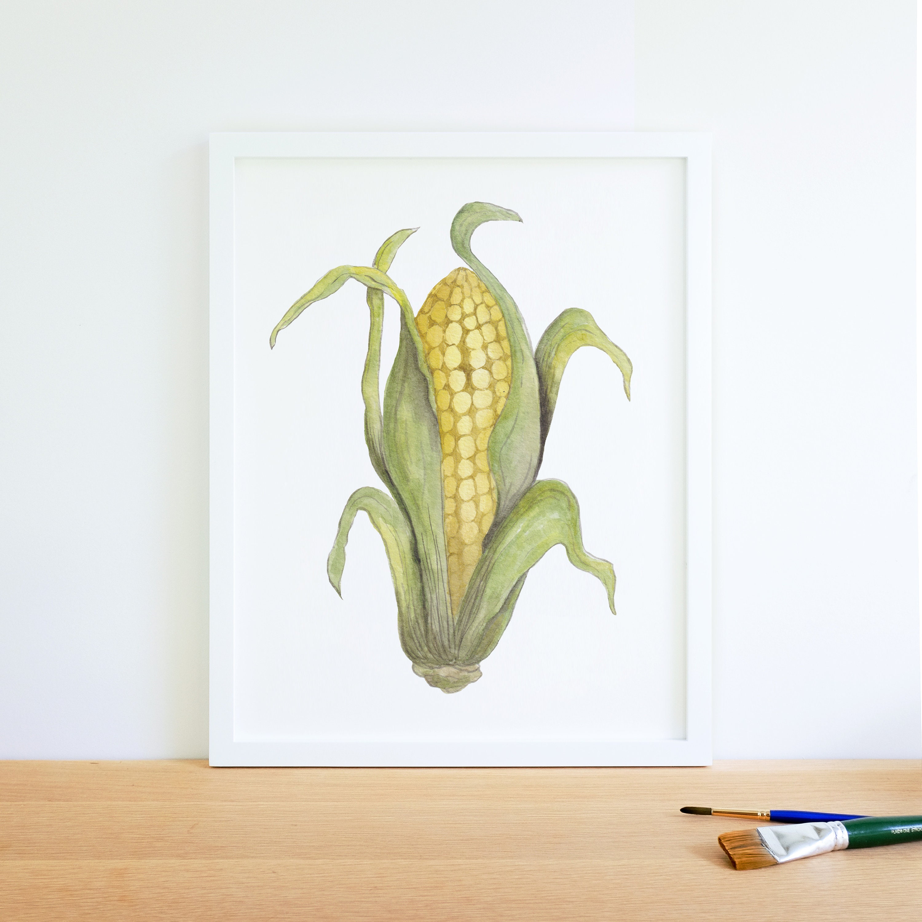 Corn Husk Art Print, Wall Art, Wall Decor, Fine Art Print, Watercolor Painting, Kitchen Art Etsy