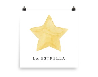 Star print, la estrella, nursery decor, unframed